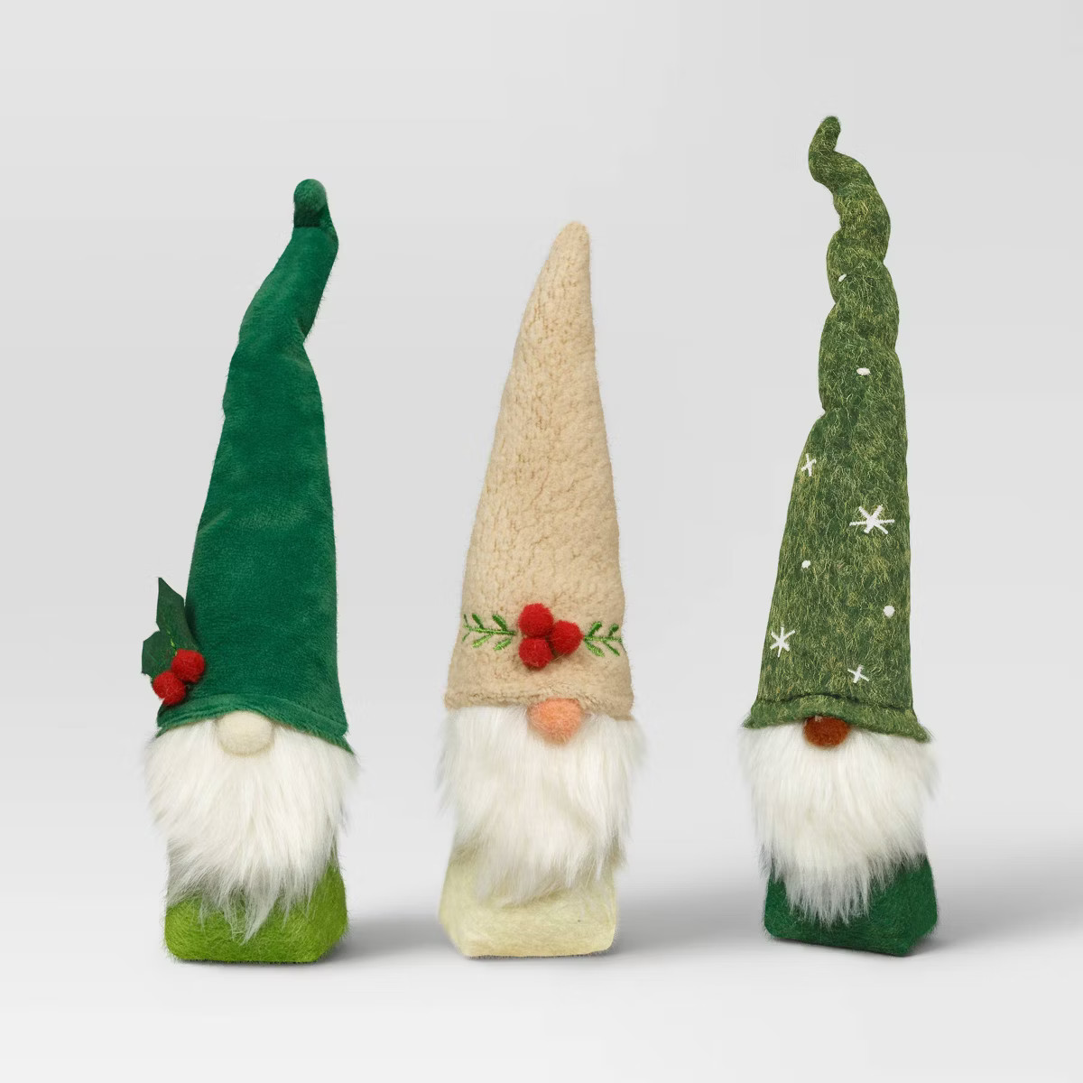 3pc Fabric Gnome Christmas Figurine - Wondershop™ Green | Target