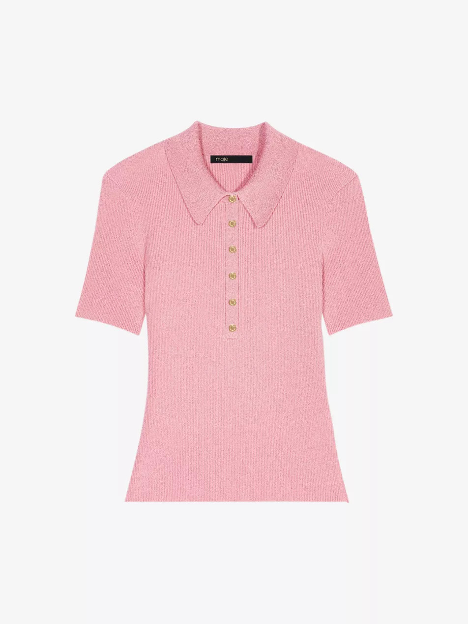Short-sleeved stretch-woven knitted polo shirt | Selfridges