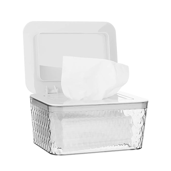 Jitnetiy Wipes Holders, Large Capacity Wipes Dispenser Box Wipes Case Dustproof Wipes Box with Li... | Amazon (US)