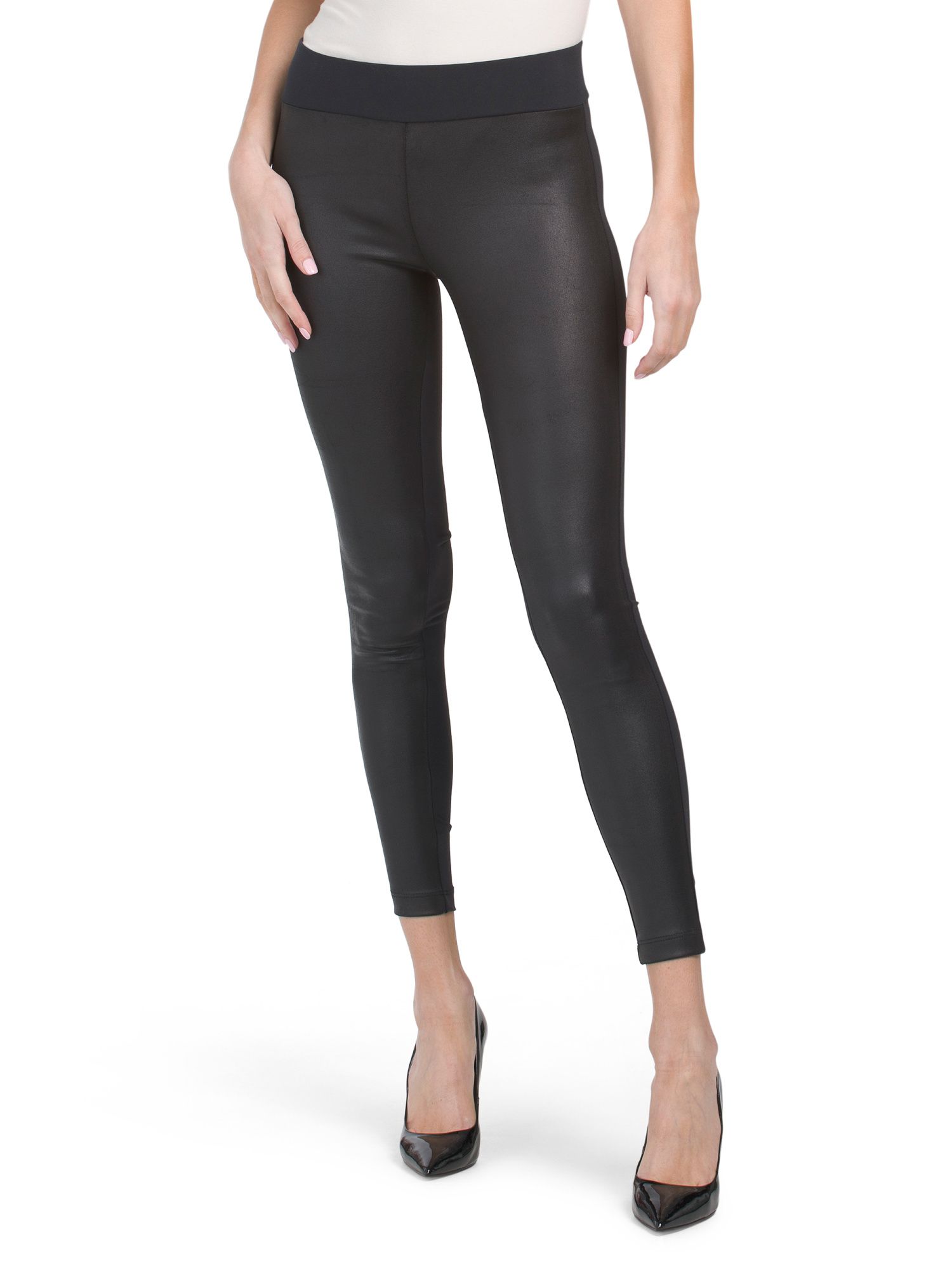 Made In Usa Faux Leather High Waisted Leggings | TJ Maxx