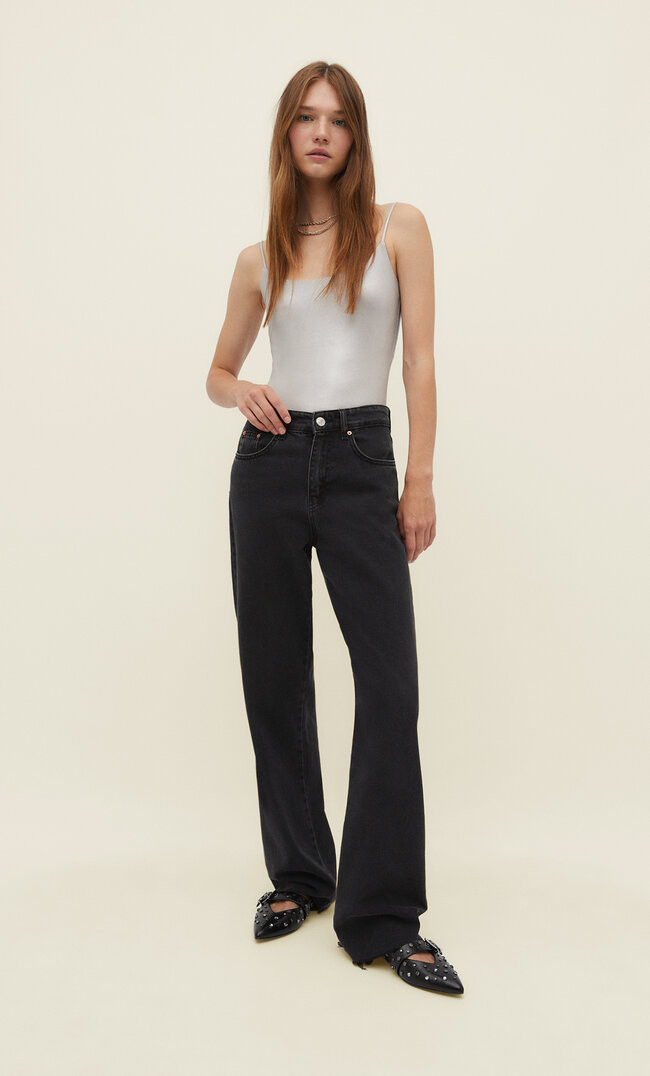 Straight wide-leg jeans | Stradivarius (UK)