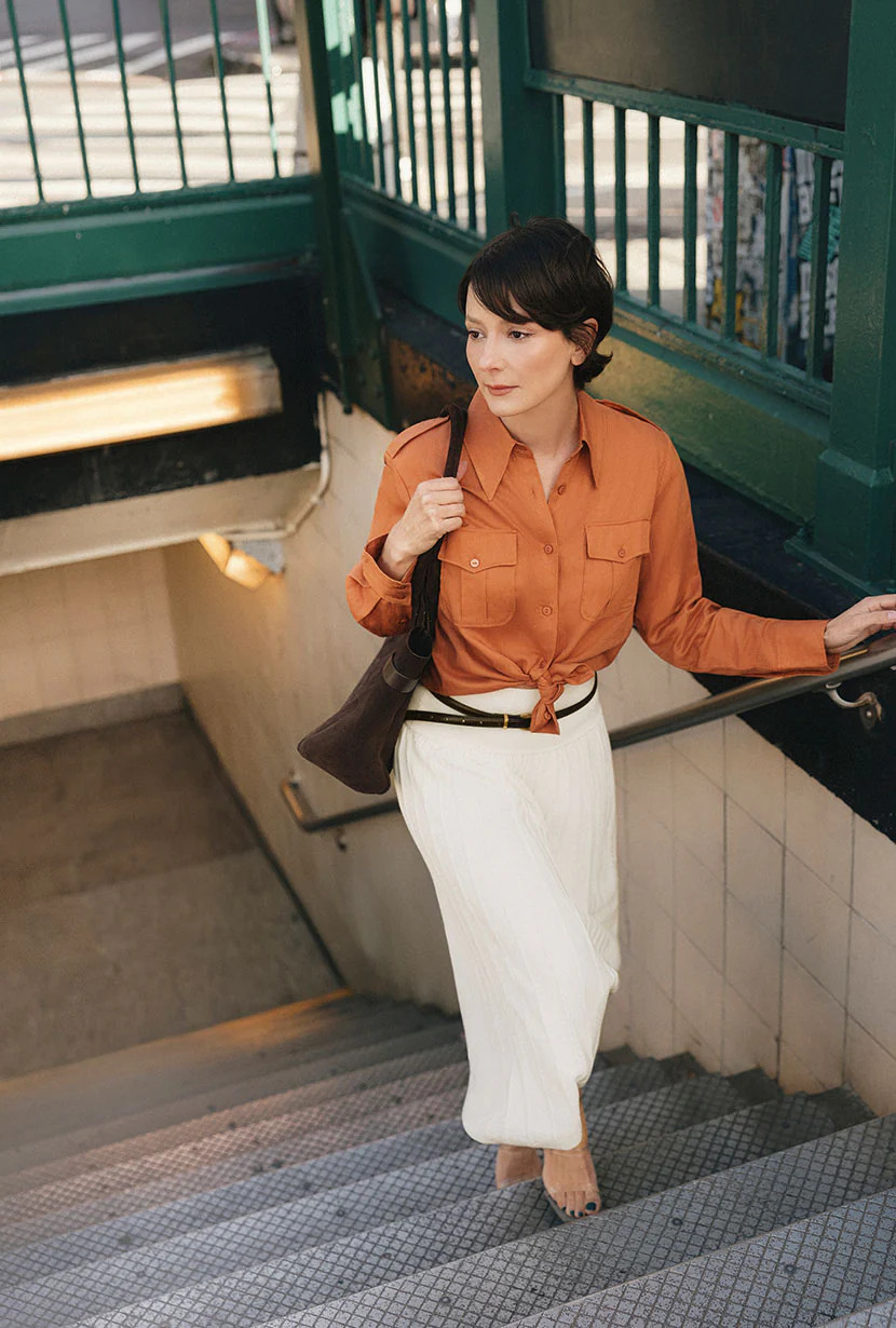 Dana Linen Shirt Jacket - Ginger | Petite Studio NYC