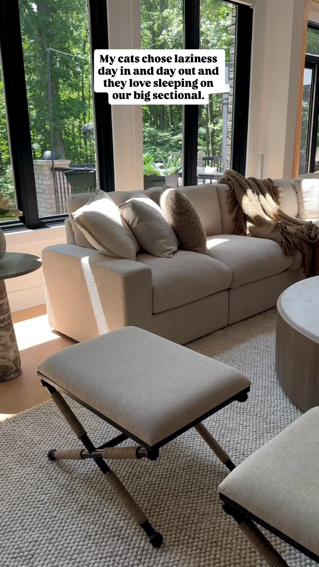 Affordable sectional , neutral rugs,
Ottomans and accent chairs

#LTKSaleAlert #LTKHome