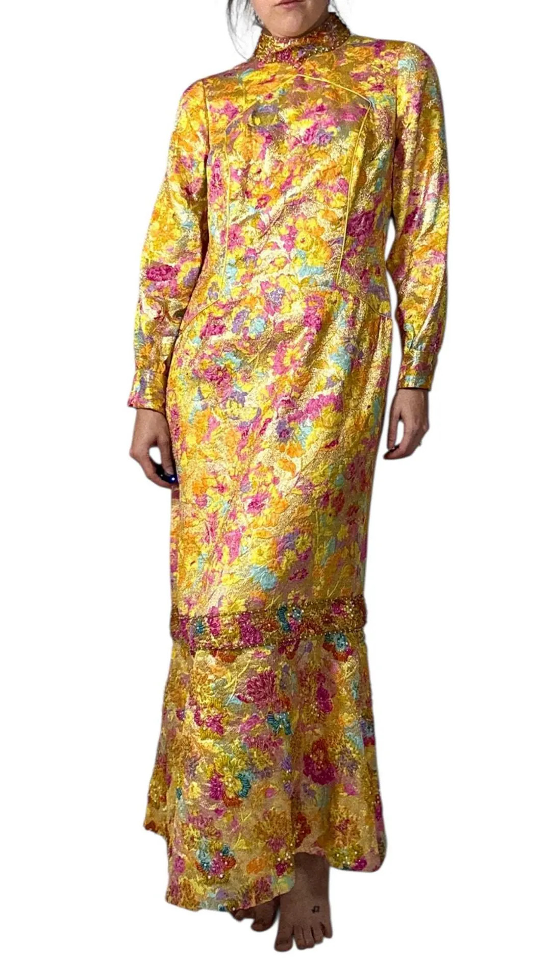 Vintage 1960s Stephen Lo Hong Kong Beaded Brocade Convertible Dress Jacket Set | Etsy (Global)