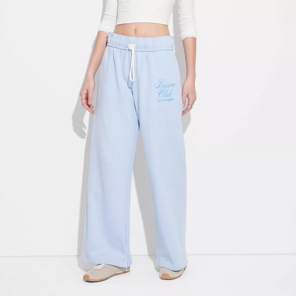 Women's Leisure Graphic Lounge Pants - Light Blue | Target