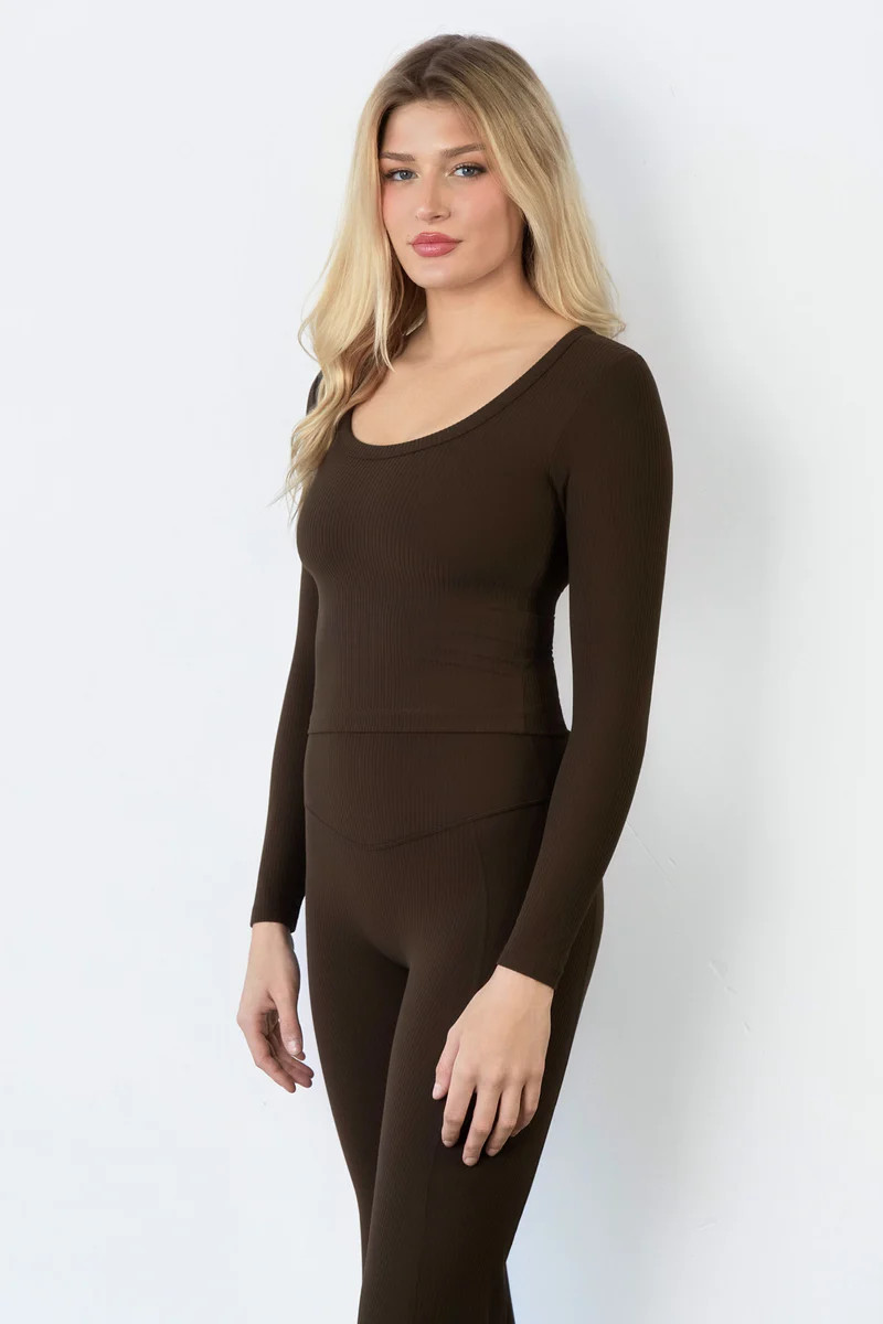 Cloud II™ Rib U Long Sleeve - Walnut | Vitality