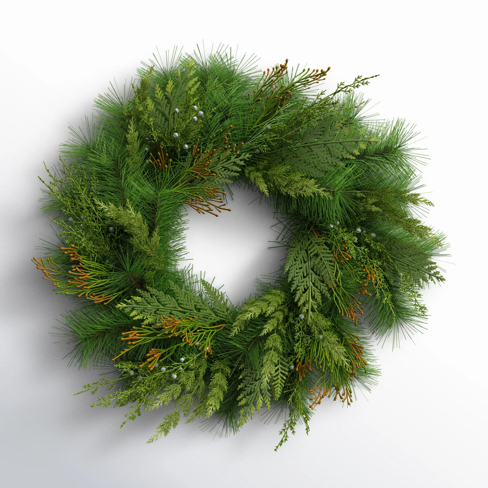 Artificial 24" Mixed Pine & Juniper Wreath | Wayfair North America