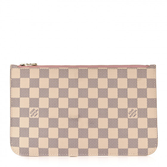 LOUIS VUITTON Damier Azur Neverfull MM GM Pochette Rose Ballerine | Fashionphile