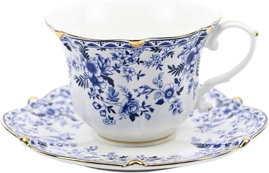 TATSUMI Country Roses 3 Peices Bone China Tea Cup And Saucer Set, English Vintage Tea Cups For Wo... | Amazon (US)