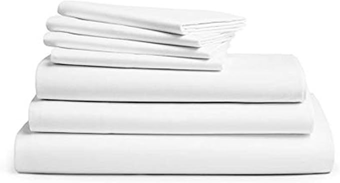 Brooklinen Luxe Queen Sheets Set + Duvet Cover, Solid White - 7 Piece Set (1 Duvet Cover, 1 Fitte... | Amazon (US)