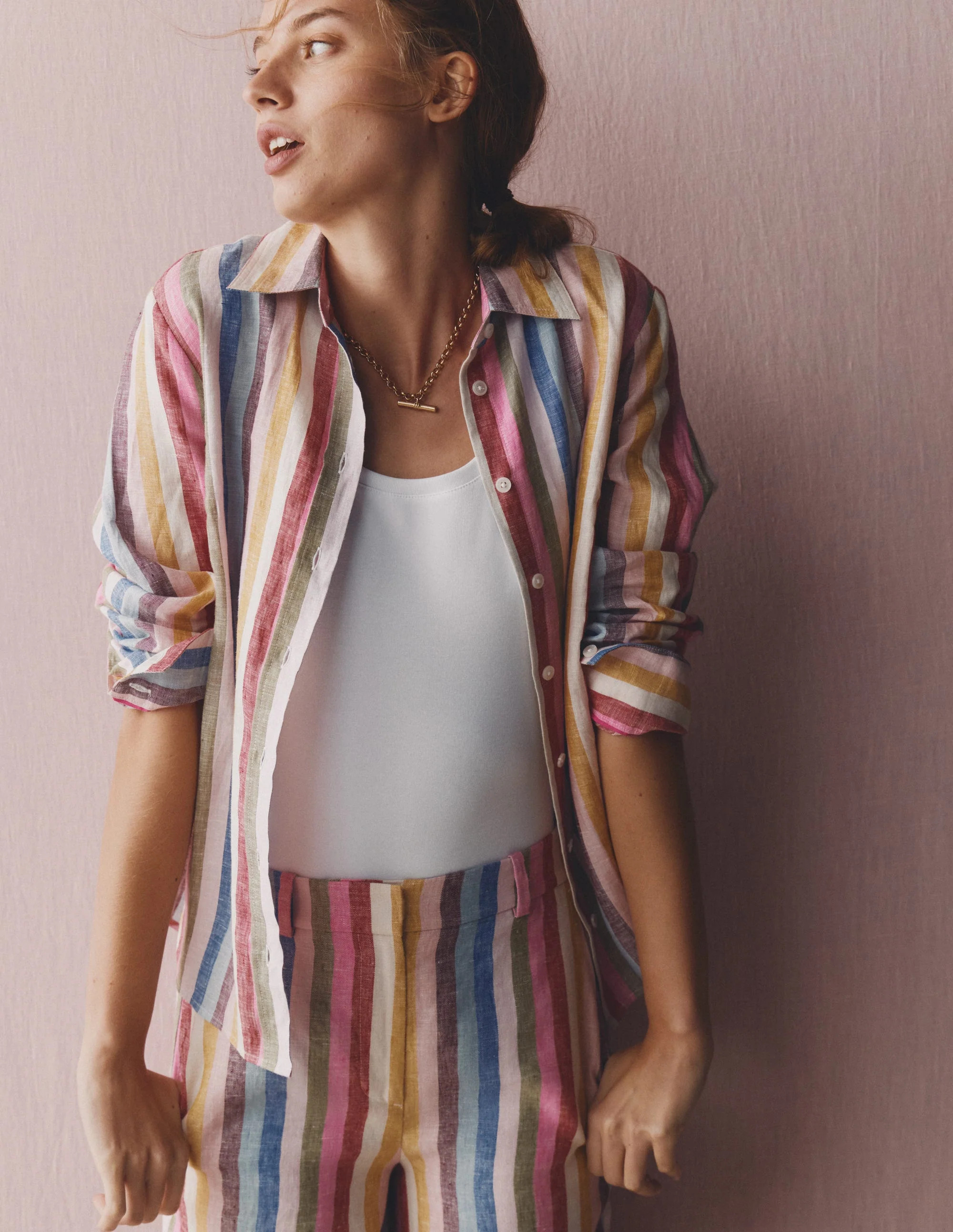 Sienna Linen Shirt-Multi Stripe | Boden (US)