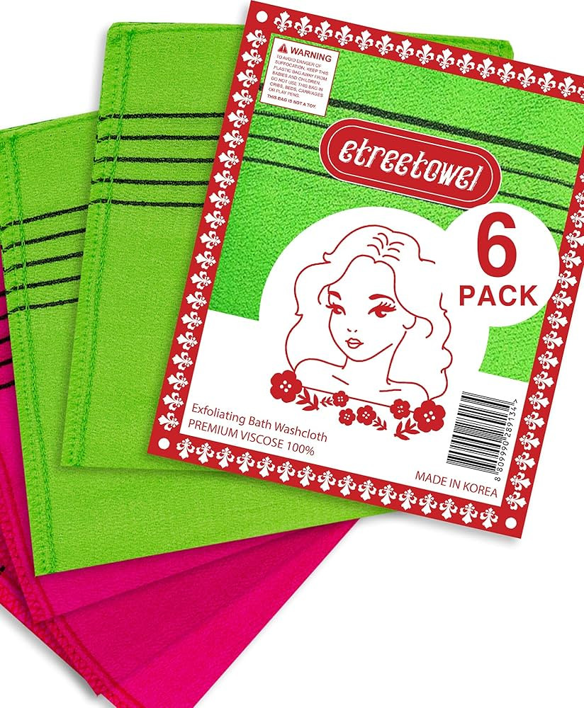 Anti-Shrink Korean Asian Exfoliating Bath Washcloths Mitt Scrub for Body washcloth Glove Premium ... | Amazon (US)