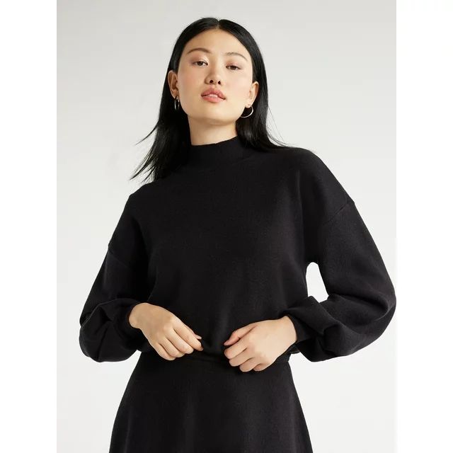 Scoop Women’s Mock Neck Sweater with Dolman Sleeves, Sizes XS-XXL | Walmart (US)
