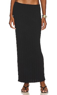 SNDYS Lounge Baha Ribbed Skirt in Black from Revolve.com | Revolve Clothing (Global)