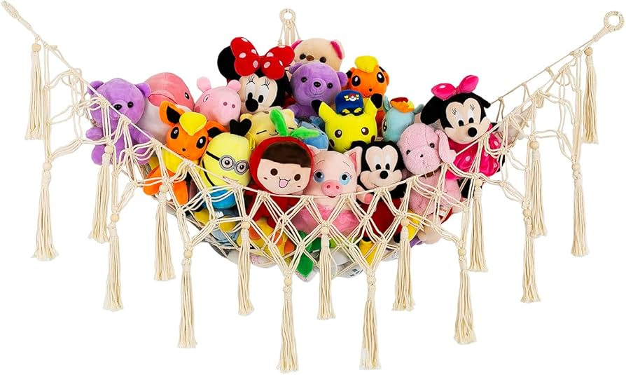 Stuffed Animal Net or Hammock Macrame Toy Hammock Plush Toy Storage Hammock Corner Hanging Net Bo... | Amazon (US)