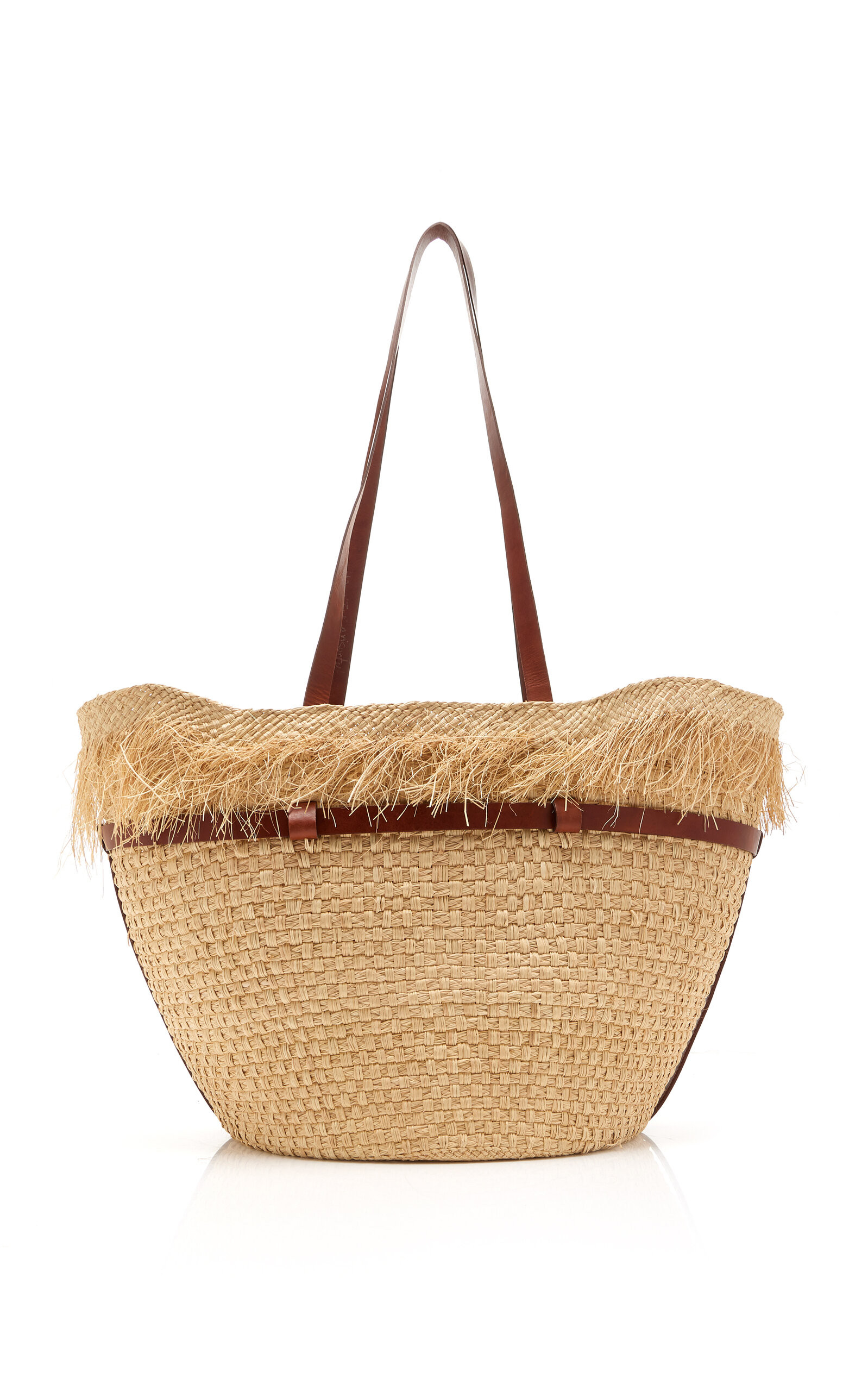 Tropical Enclave Fringed Raffia Tote Bag | Moda Operandi (Global)