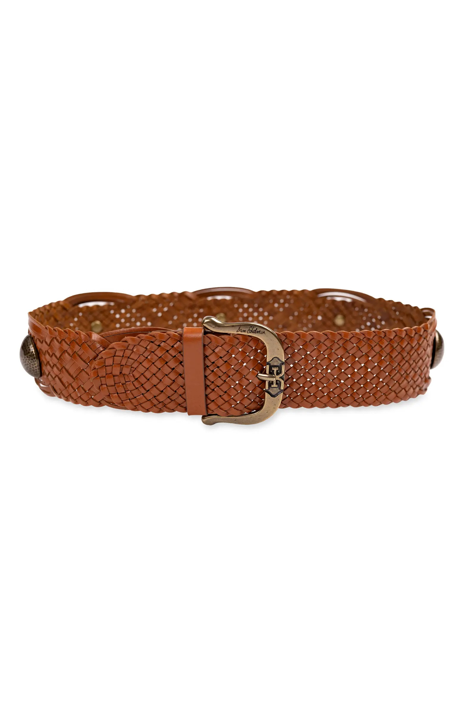 Wide Woven Leather Western Belt | Nordstrom