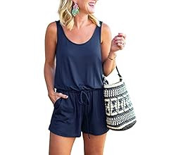 ReoRia Womens Summer Scoop Neck Sleeveless Tank Top Short jumpsuit Rompers | Amazon (US)