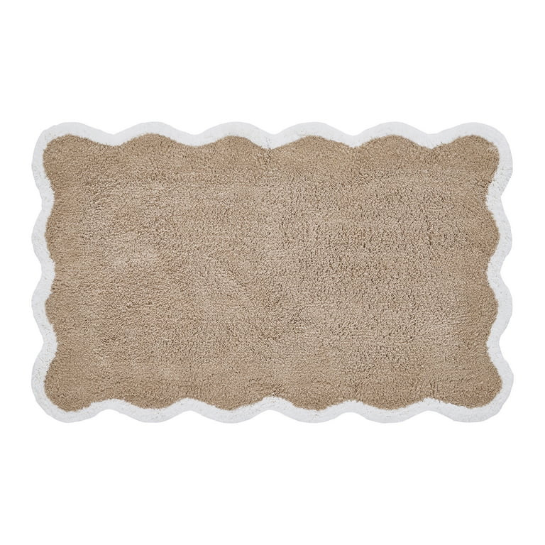 My Texas House Whitney Taupe Scallop Cotton Bath Rug, 20" x 32" | Walmart (US)
