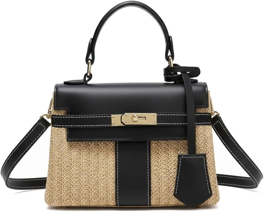Straw Woven Women's Purse Vacation Box Handbag, Beach Crossbody Bag,Fashion Summer Shoulder Beach... | Amazon (US)