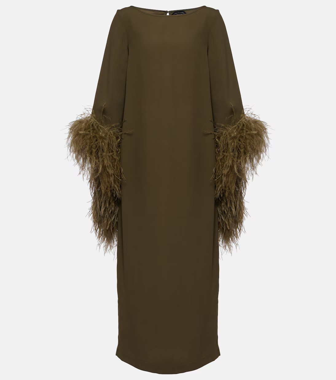 Del Lago feather-trimmed midi dress | Mytheresa (US/CA)