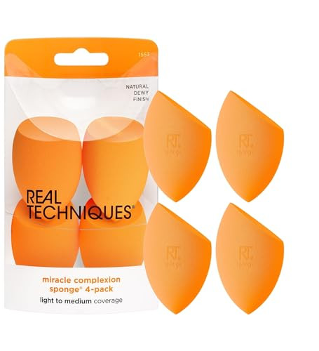 Real Techniques Miracle Complexion Beauty Sponge Makeup Blender, Set of 4 | Amazon (US)