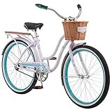 Schwinn Destiny Womens Beach Cruiser Bike, Single Speed, 24-inch Wheels, Purple | Amazon (US)