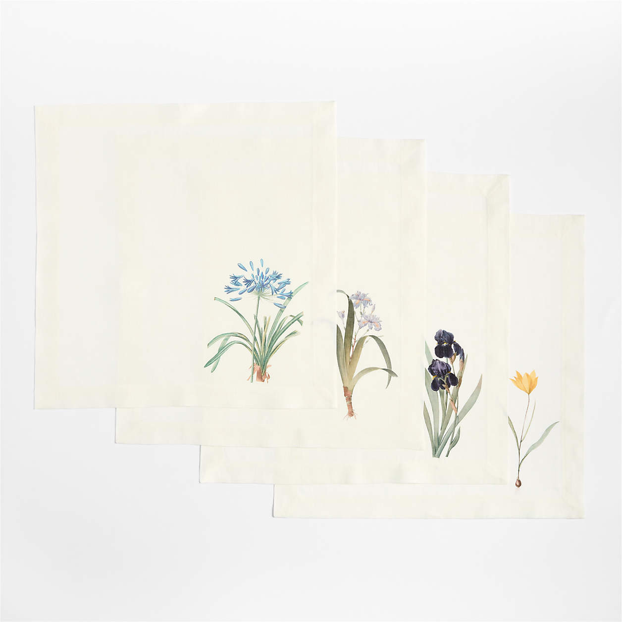 Spring Floral Printed Linen Napkins, Set of 4 | Crate & Barrel | Crate & Barrel