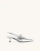 Carla Metallic Kitten Heel Pumps - Silver | JW PEI US