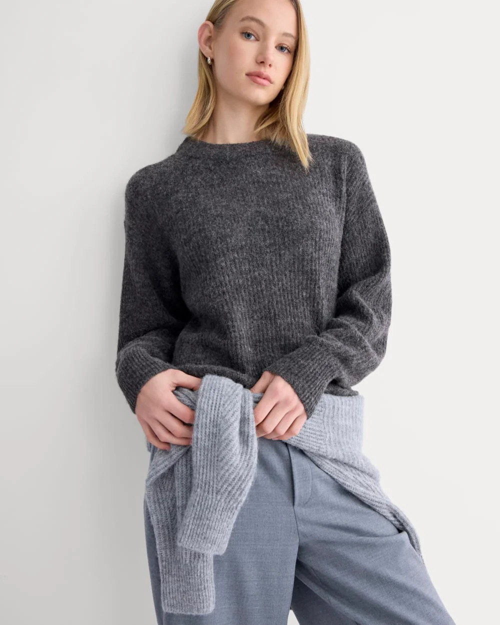 The Cocoon Crew in Alpaca | Taupe Melange | Everlane