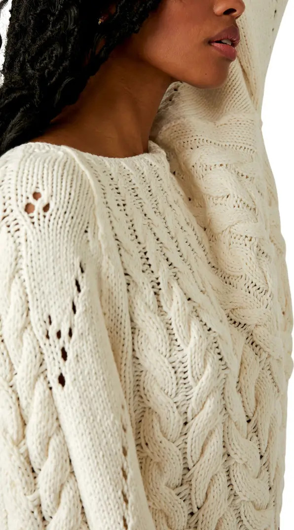 Sandre Cable Stitch Pullover Sweater | Nordstrom