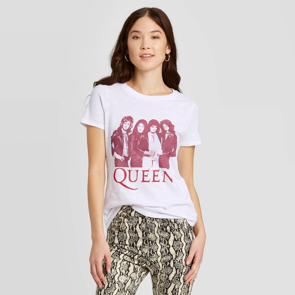 Women's Queen Short Sleeve Graphic T-Shirt (Juniors') - White L | Target
