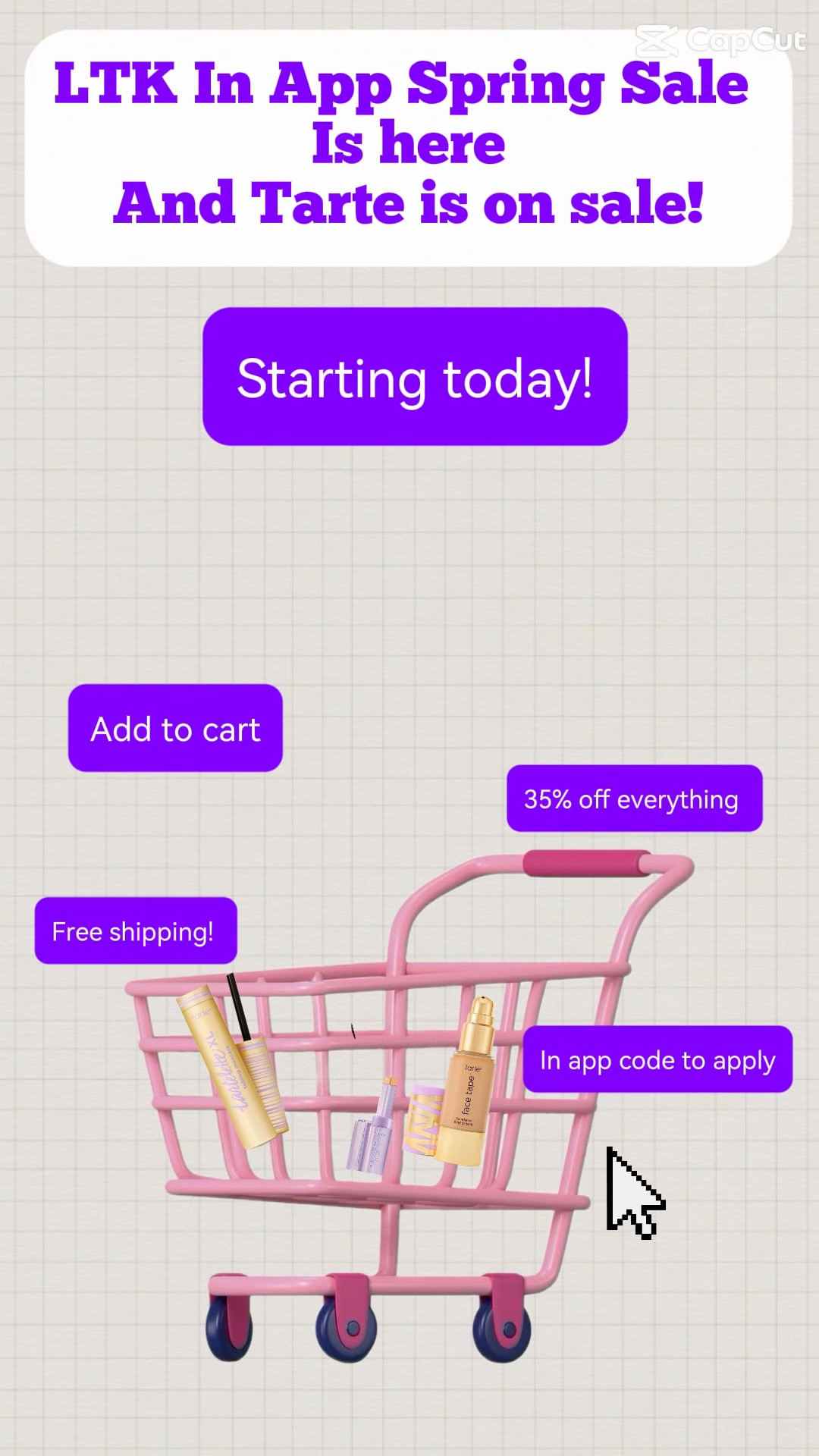 LTK In App Spring Sale is happening now and Tarte exclusive brand is 35% off plus free shipping! If you have been wanting to try Tarte or just restock now the time is to do it! Make sure to click on the product you want and click copy code for and LTK exclusive discount code! Hurry before the sale ends on Sunday! @Tarte 
#makeupfinds #grwm #tarte

#LTKSpringSale #LTKBeauty #LTKselfcare