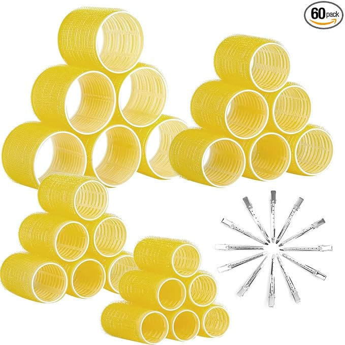 Self Grip Hair Rollers Curlers Set 36Pcs, Hair Roller Sets 4 Sizes (Jumbo, Large, Medium, Small) ... | Amazon (US)
