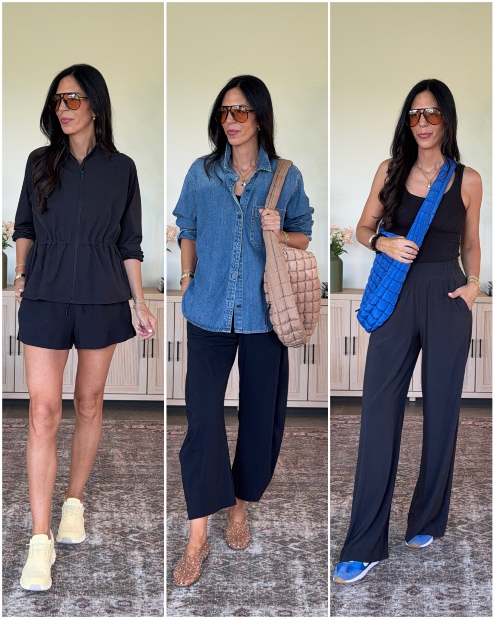 3 styles that aren’t leggings for the ball field this summer - or errands! 
Target set - top and shorts - small 
Denim shirt - medium 
Non wrinkle pants - small 
Free people bag a tank is a small and pants are a small tall

#LTKU #LTKootd #LTKOver40