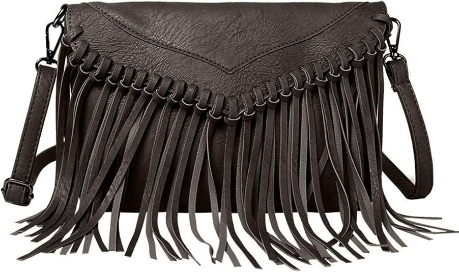 Women PU Leather Hobo Fringe Tassel Cross Body Bag Vintage Shoulder Handbag for Girls | Amazon (US)
