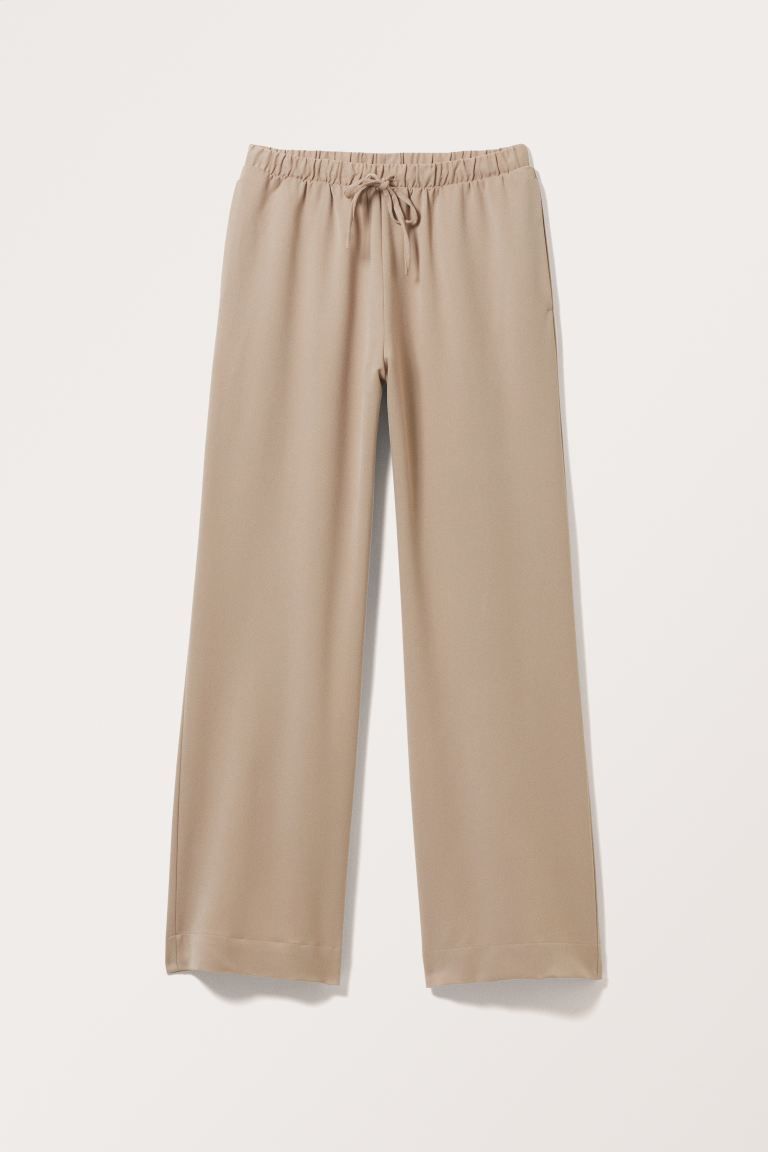 Relaxed dressy trousers - Dusty Beige - Ladies | H&M GB | H&M (UK, MY, IN, SG, PH, TW, HK)