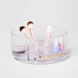 Bathroom Plastic Spinning Turntable Beauty Organizer Clear - Brightroom™ | Target
