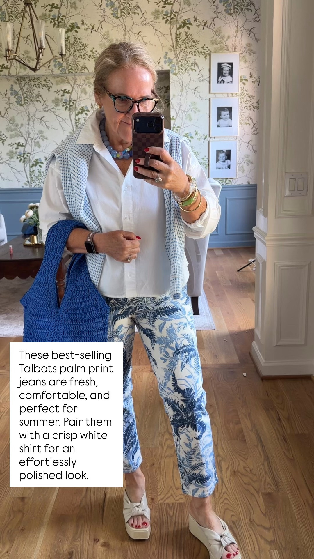 TALBOTS SALE! 💙

These palm print jeans are guaranteed to brighten your day! The blue and white print feels so fresh for summer, and they're just as comfortable as they are stylish. Pair them with a classic white button-down and a lightweight sweater over your shoulders for an effortlessly polished look.

💡 LTK MADE EASY
❤️ Heart = Support my posts!
🔖 Save = Get sale & restock alerts
📋 Lists = Keep favorites organized
📲 Share = Send lists and products to a friend. Hello, Christmas List!
💬 Comment = Ask me anything about sizing or fit. :-)

#LTKootd #LTKOver40 #LTKSaleAlert