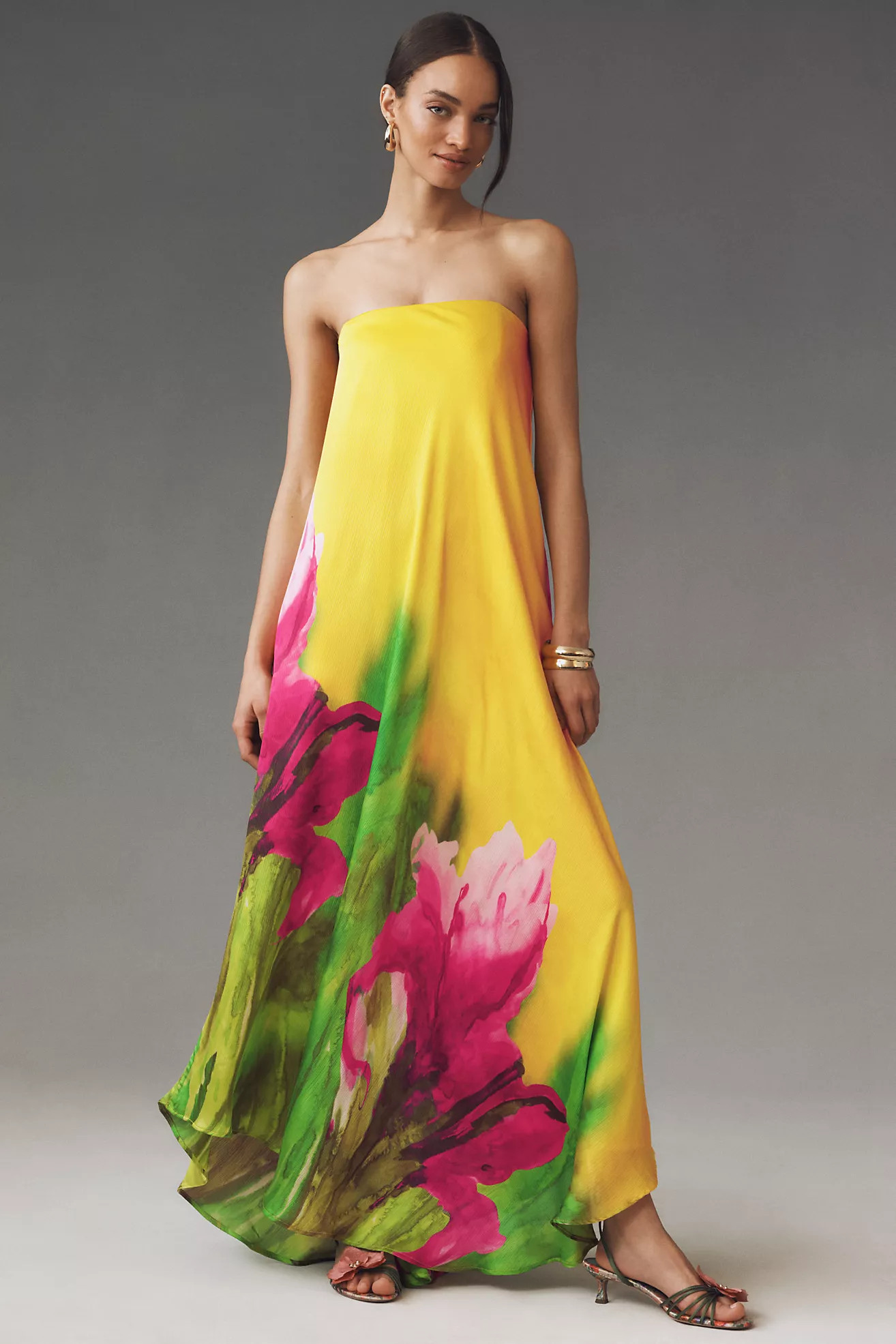 Sisters. Peony Strapless Maxi Dress | Anthropologie (US)