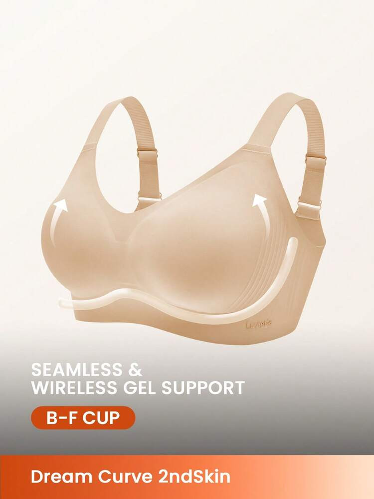 Reggiseno Senza Cuciture Dream Curve 2ndSkin Senza Fili Con Copertura Completa E Supporto Laterale, Reggiseno Bralette Color Nudo, Intimo Senza Cuciture, Reggiseno Sportivo Aderente, Taglia Libera | SHEIN