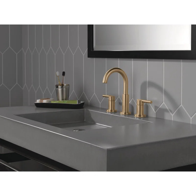 Nicoli Widespread Bathroom Faucet 3 Hole, 2-handle Bathroom Sink Faucet with Drain Assembly | Wayfair North America
