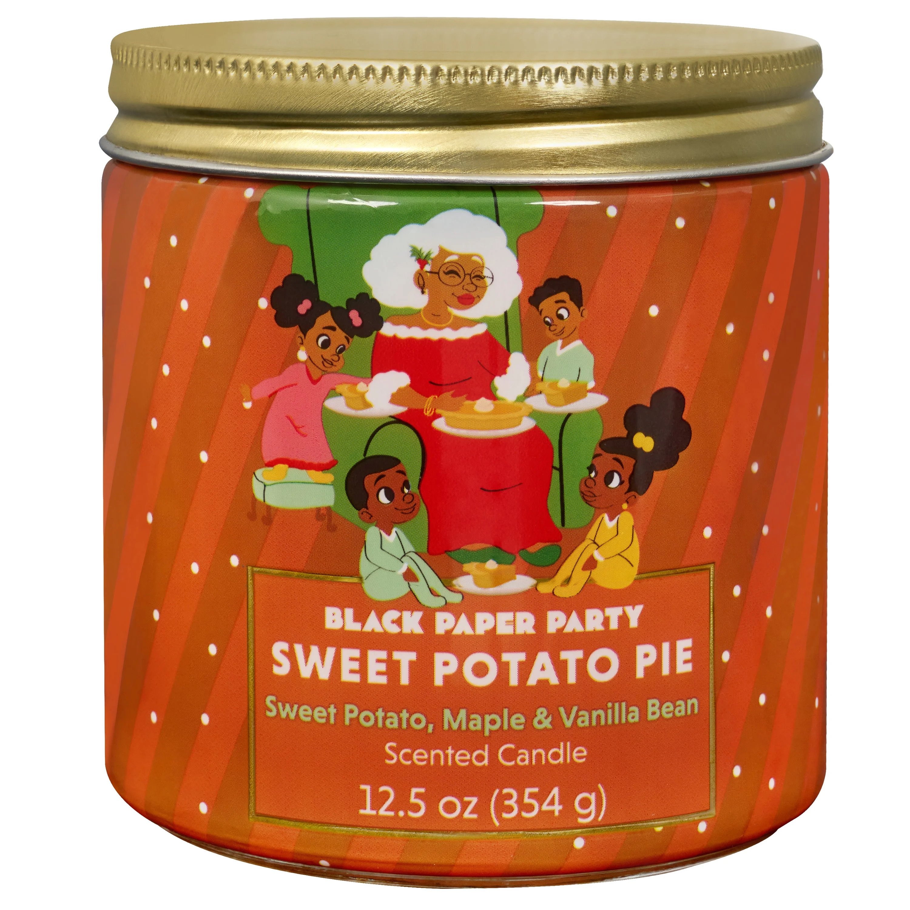 Black Paper Party Christmas Glass Jar Candle, Sweet Potato Pie Scent, 12.5 oz | Walmart (US)