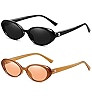 Retro Oval Sunglasses for Women Men Fashion Small Oval Sunglasses 90s Vintage Shades | Amazon (US)