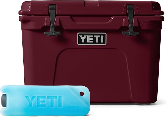 YETI Tundra 35 Hard Cooler with YETI ICE 1 lb, Wild Vine Red | Amazon (US)
