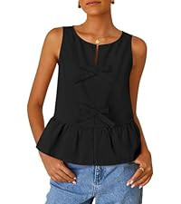 ZESICA Summer Tank Top for Women 2026 Work Business Sleeveless Shirts Casual Babydoll Peplum Blou... | Amazon (US)