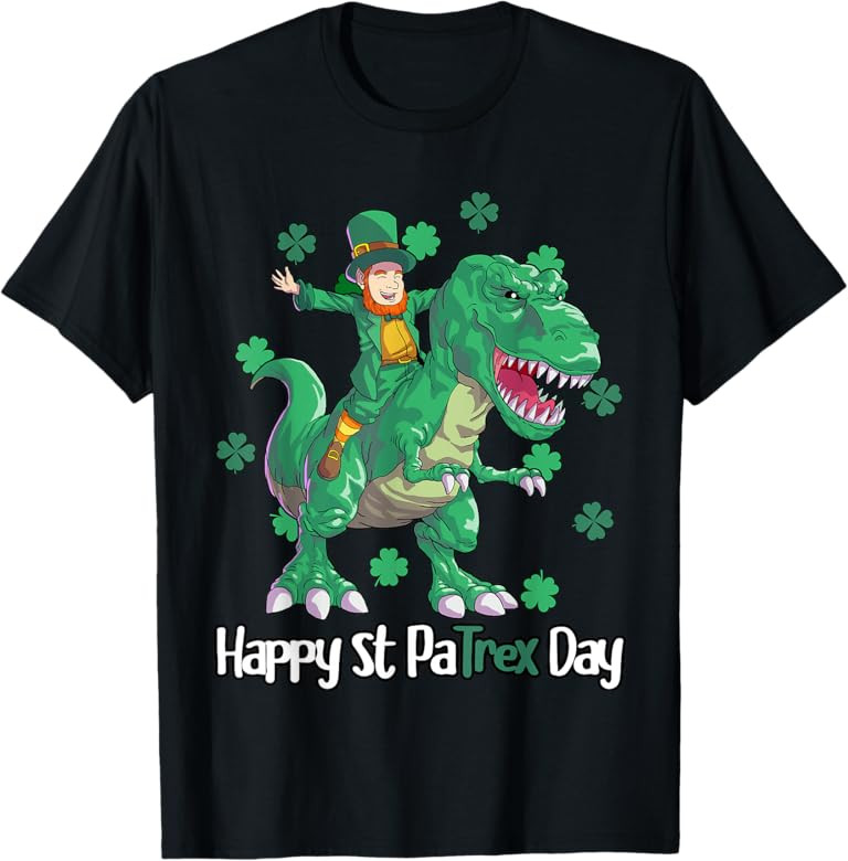 Dino St Patricks Day Shirt Kids Toddler Boys Leprechaun T-Shirt | Amazon (US)