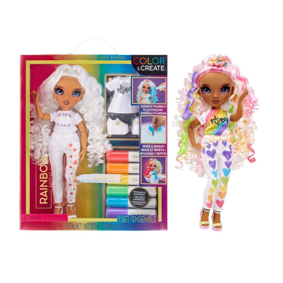 Rainbow High Color & Create DIY Fashion Doll - Purple Eyes/Curly Hair | Target