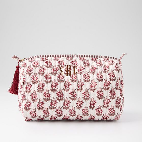 Block Print Quilted Cosmetic Pouch | Mark and Graham