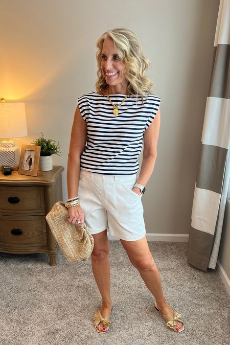 Classic summer look. Use code LISAXSPANX on the shirts. Wearing medium 

Love blue and white stripes. Wearing XS 

#LTKOver40 #LTKFindsUnder50 #LTKFindsUnder100